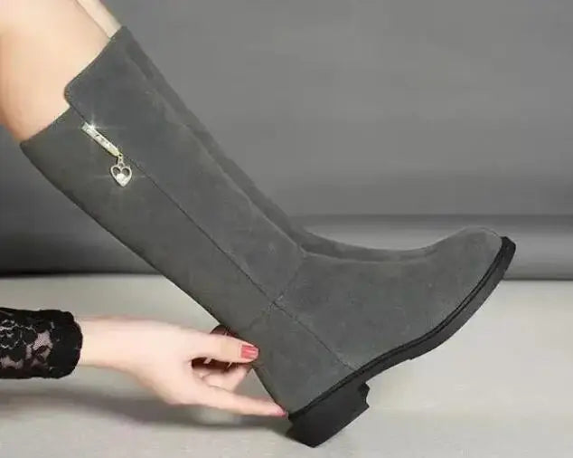 Thigh High Boot Warm Plush Snow Boots Side Zipper Snow Boots