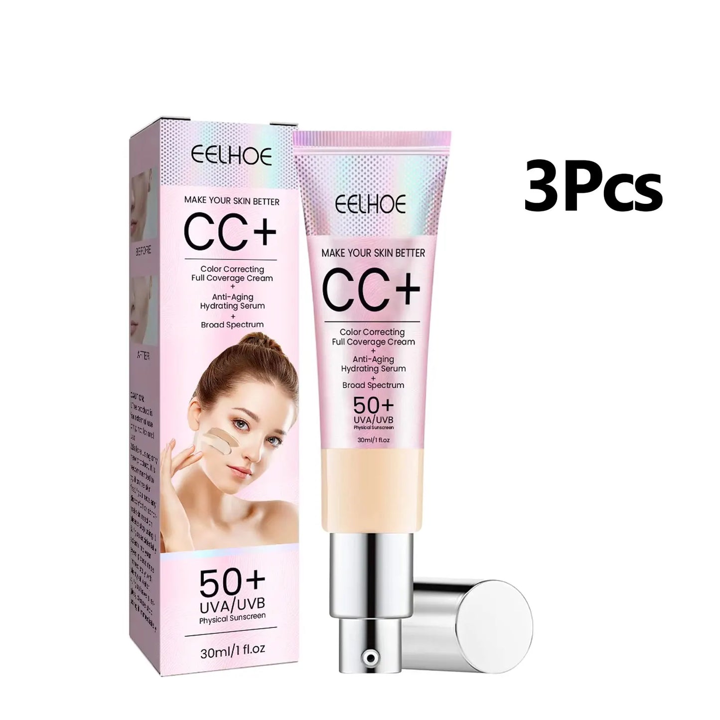 1/2/3pcs CC Cream Foundation Waterproof Brighten | Ships from US