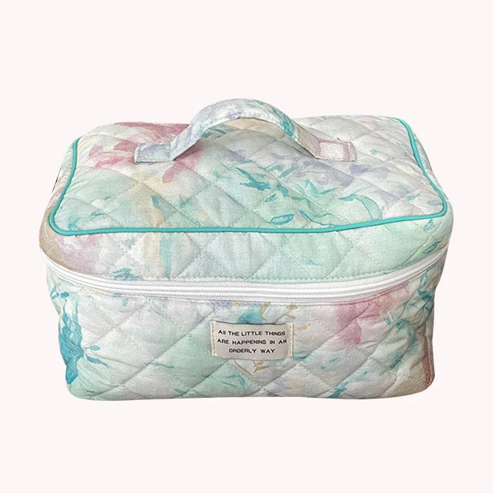 Floral Quilted Cosmetic Organizer Travel Home