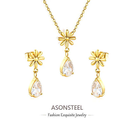 Crystal Jewelry Set Waterproof Sparkle  Shine