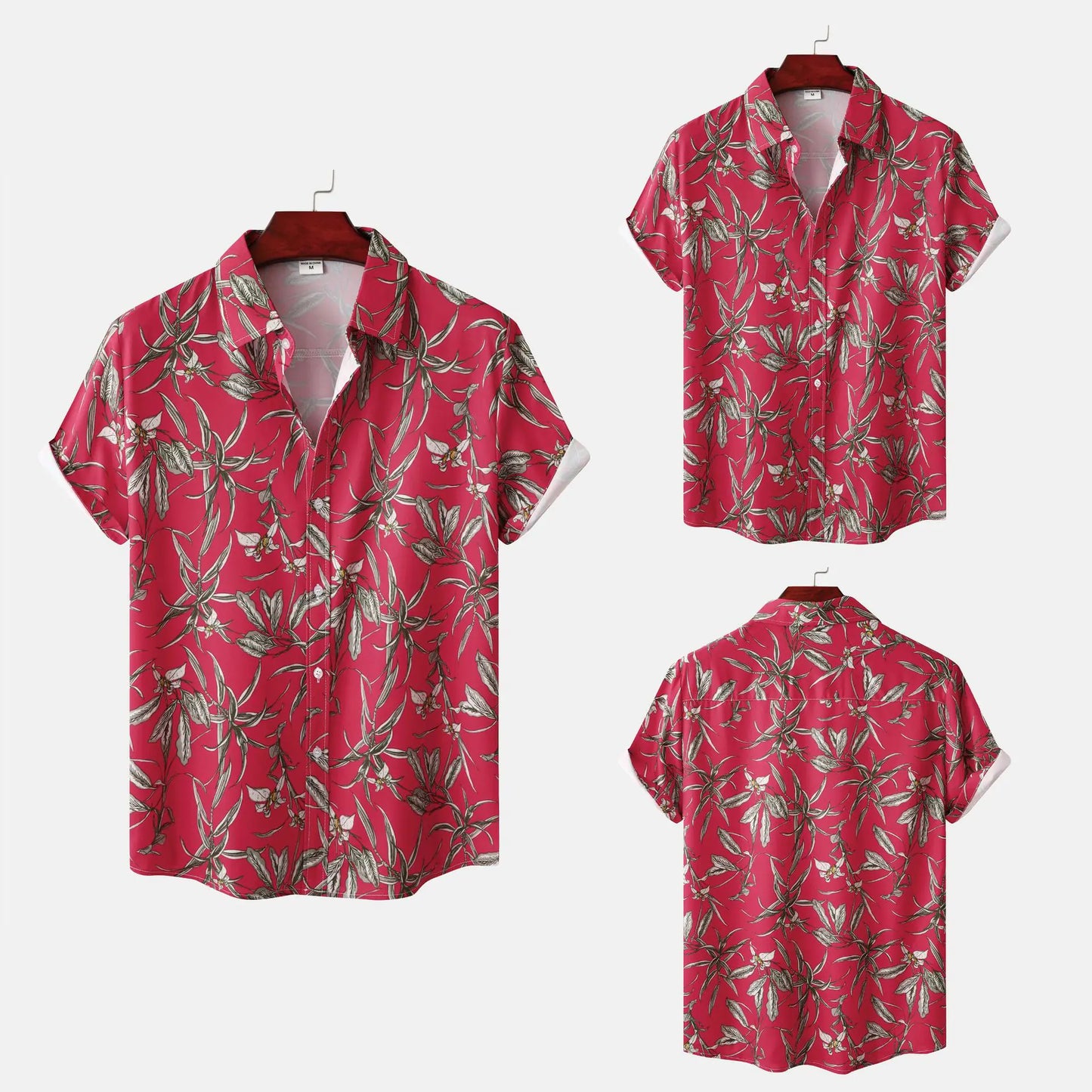 Men's Floral Print Short Sleeve Beach Shirt