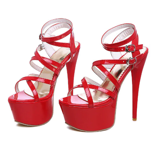 Strappy High Heels with Stiletto Design