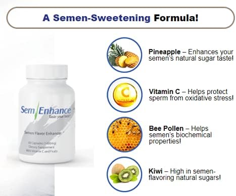 Semenhance – Natural Supplement to Enhance Semen Flavor with Fruity Taste – 60 Capsules