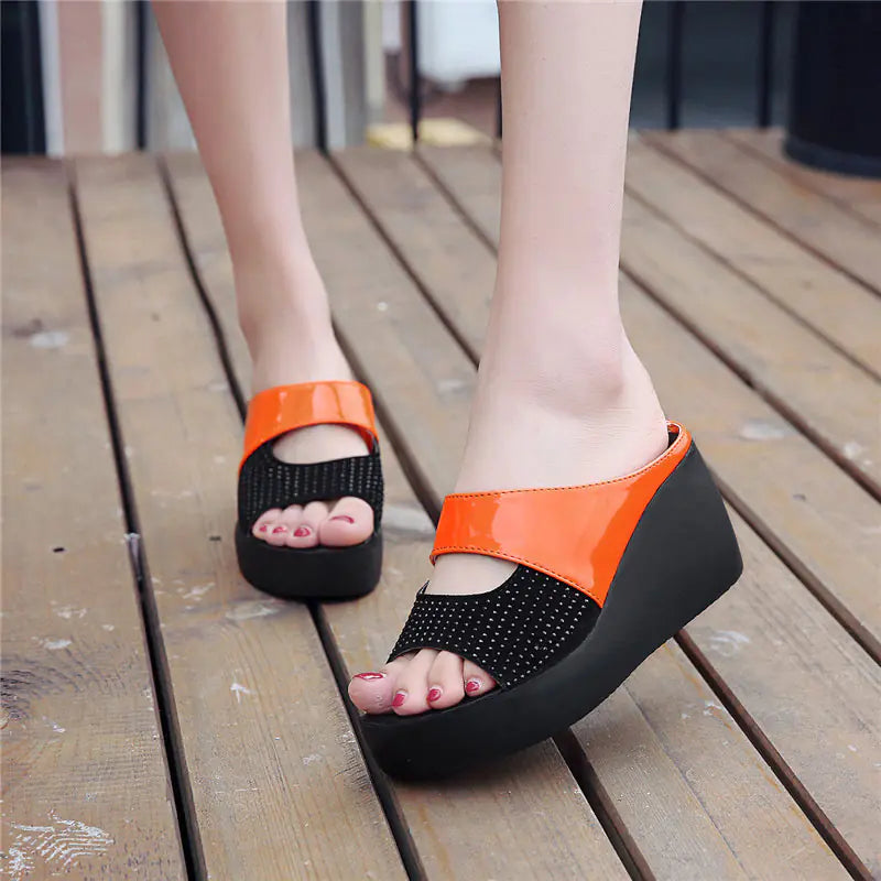 Wedge Sandals with Thick Platform Sole