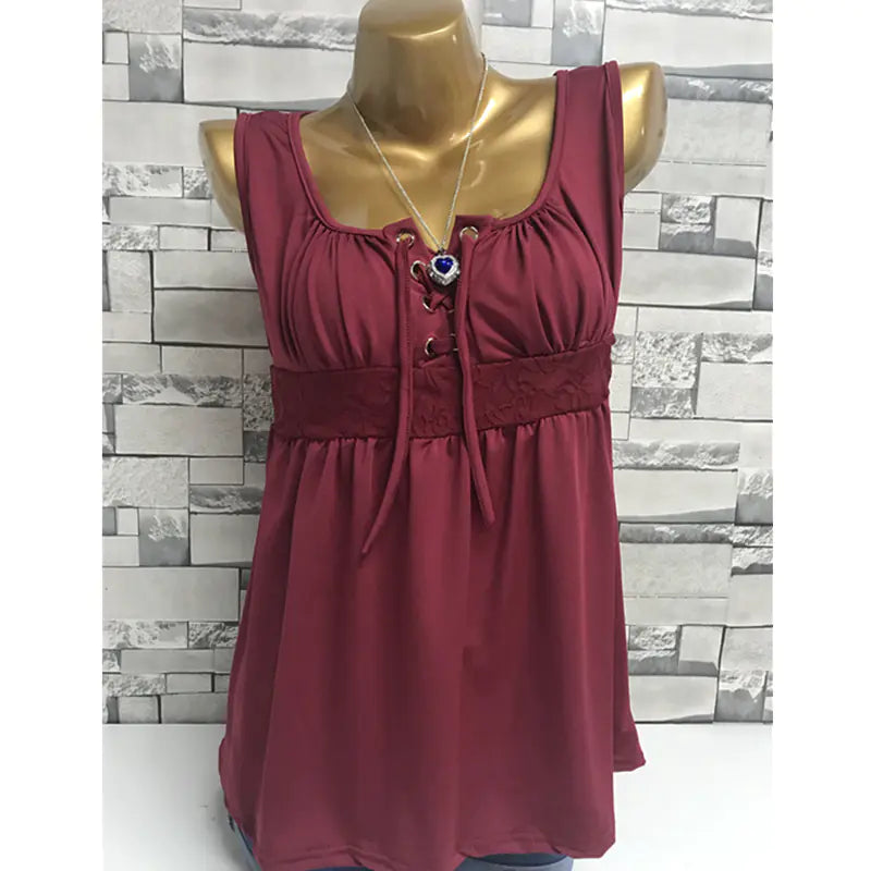Plus Size Solid Color Sleeveless Top for Women