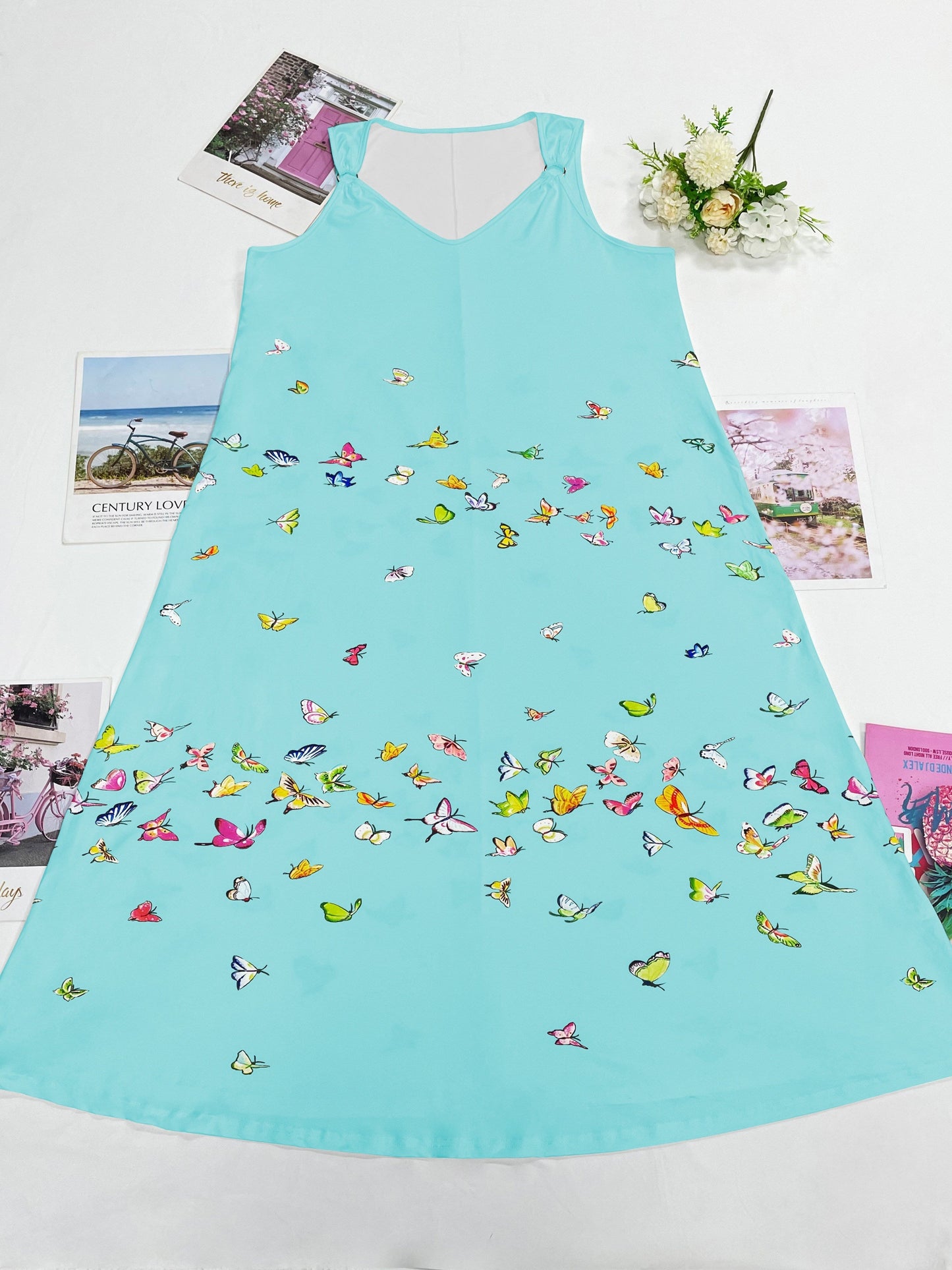 Stunning Plus Size Butterfly Maxi Dress Flowy VNeck Summer Style