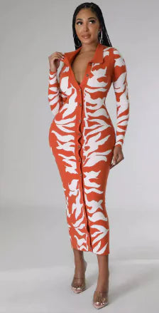 Plus Size Women's Printed Sexy Fashion Dress