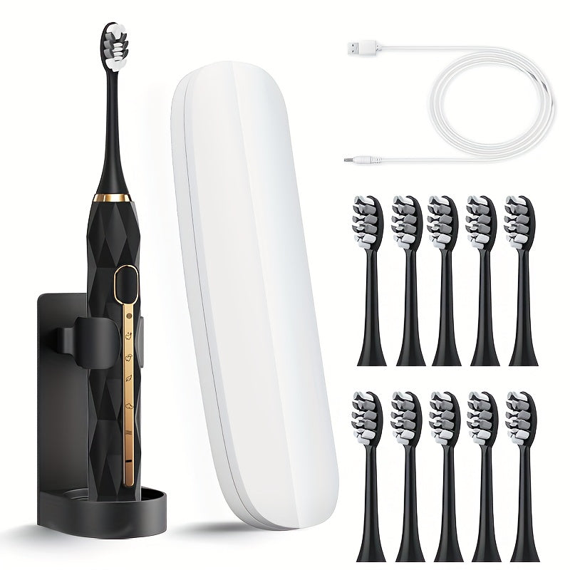 Rechargeable Electric Toothbrush Set for Couples USB Metal Shaft