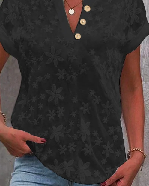 Ellen Floral Print Short Sleeve Blouse (Single Item)