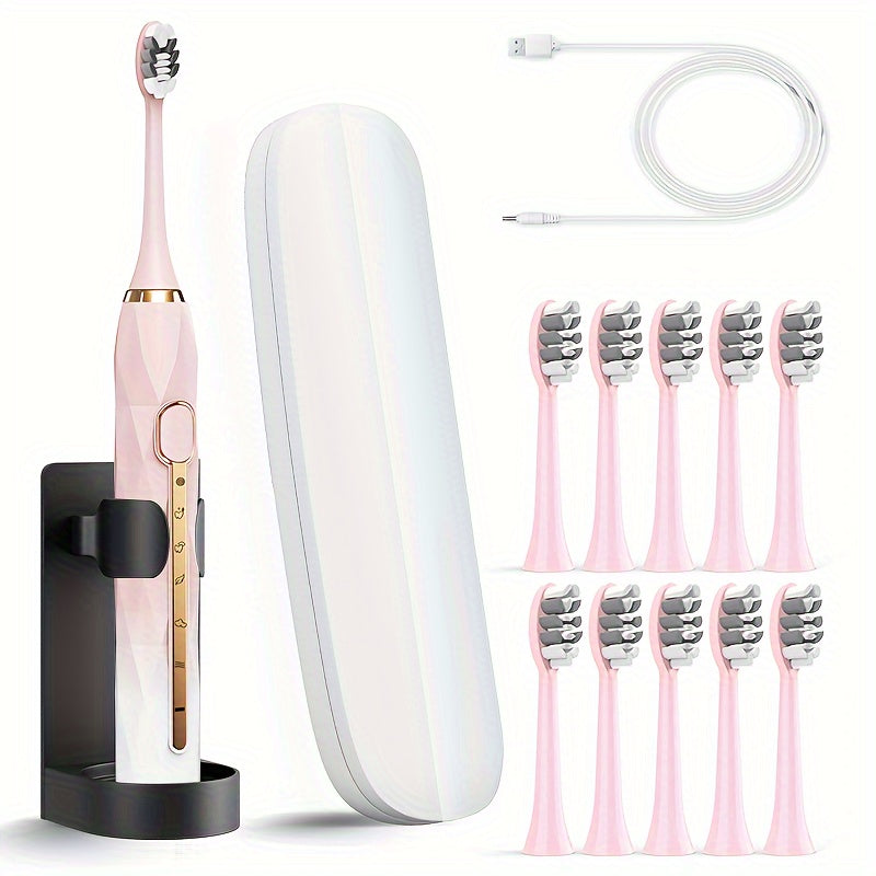Rechargeable Electric Toothbrush Set for Couples USB Metal Shaft