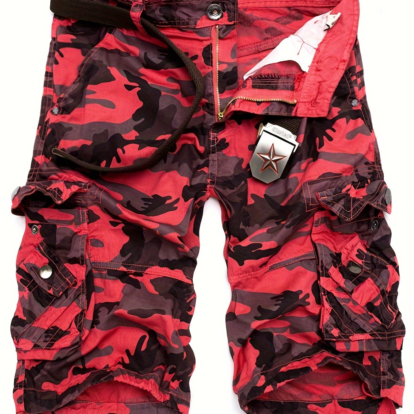Mens Relaxed Fit Cotton Cargo Shorts  Summer Style