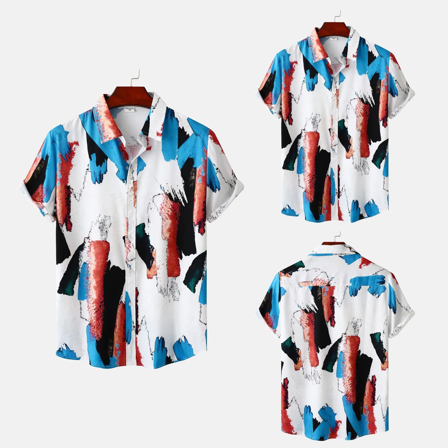 Men's Floral Print Short Sleeve Beach Shirt