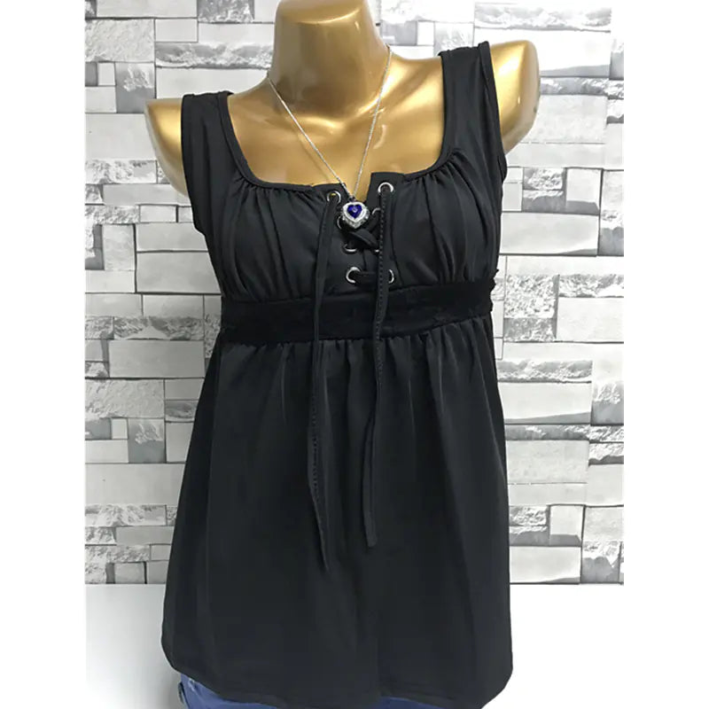 Plus Size Solid Color Sleeveless Top for Women