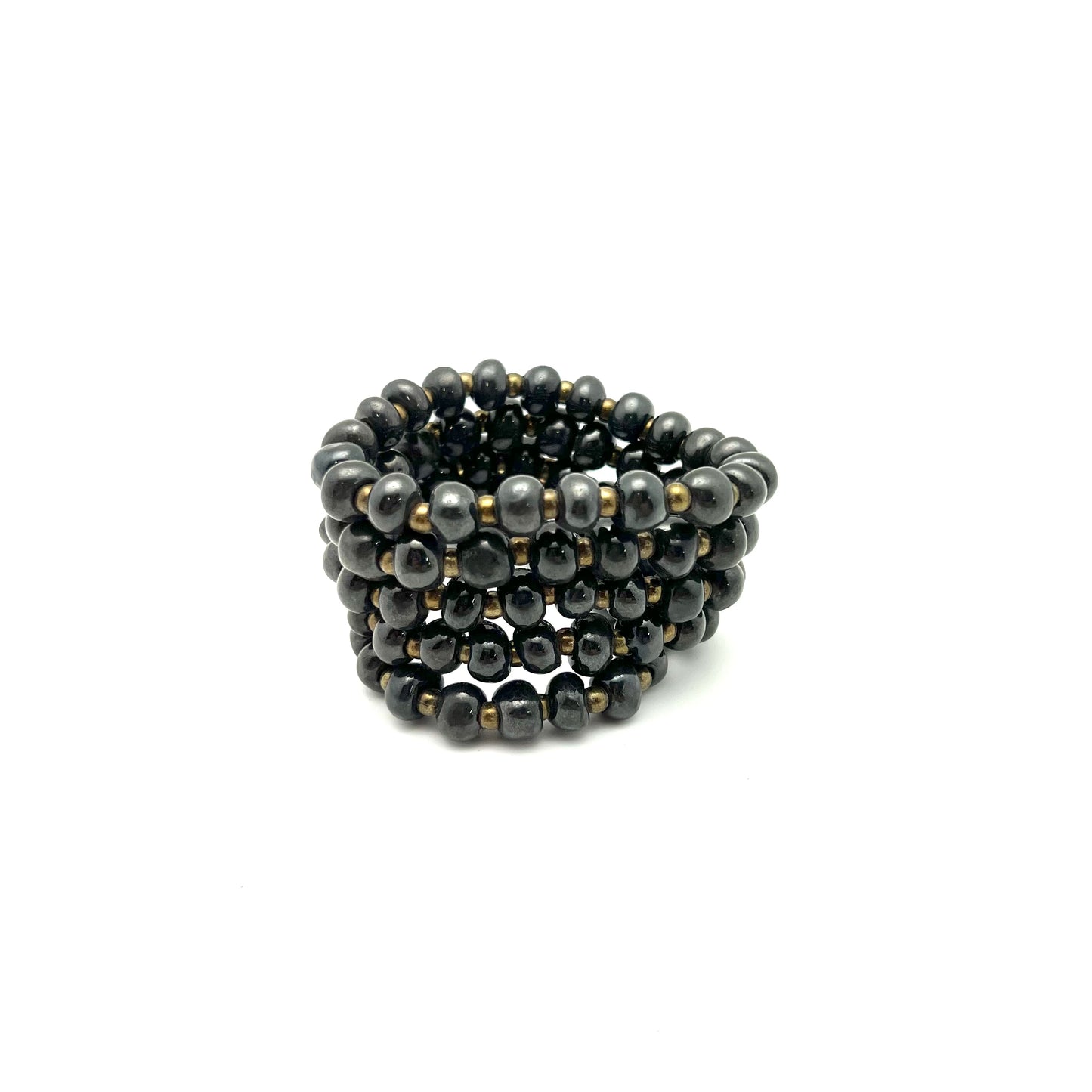 Simple Ceramic Bracelet- Charcoal Glaze