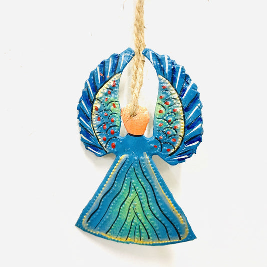 Painted Steel Angel Ornament