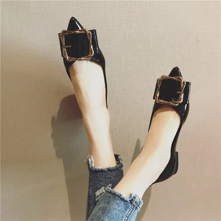 Trendy Korean Style Pointed Toe Flat Slip-On Shoes