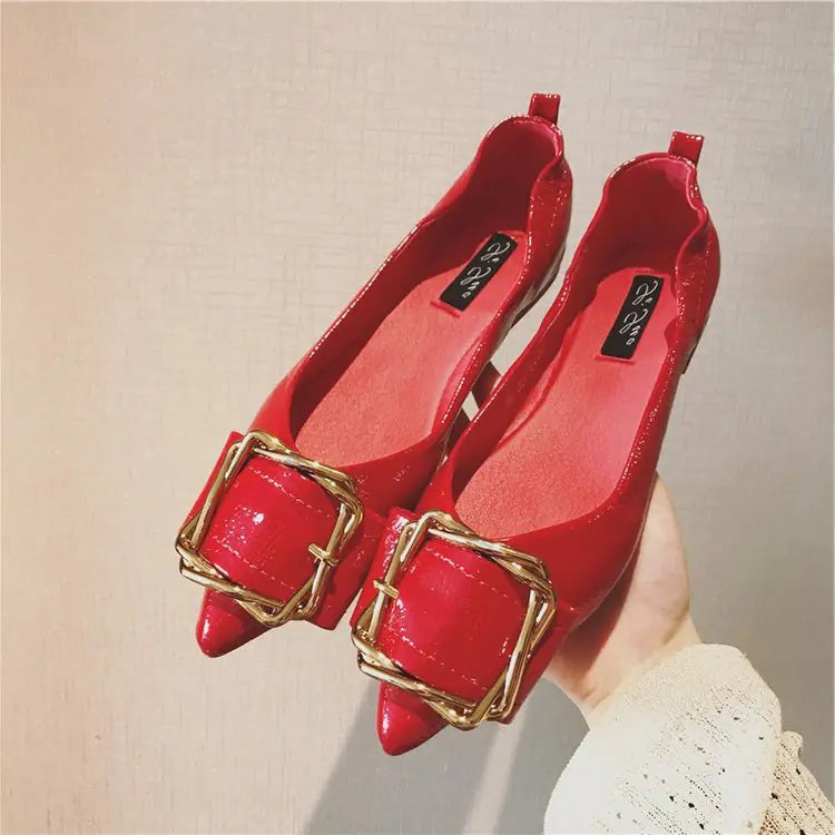 Trendy Korean Style Pointed Toe Flat Slip-On Shoes
