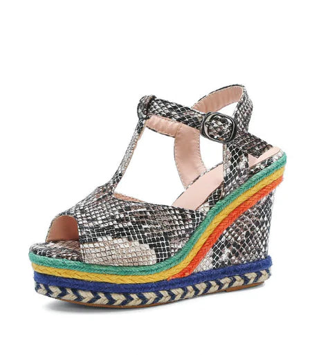 Thick-Soled Women's High Heel Wedge Sandals