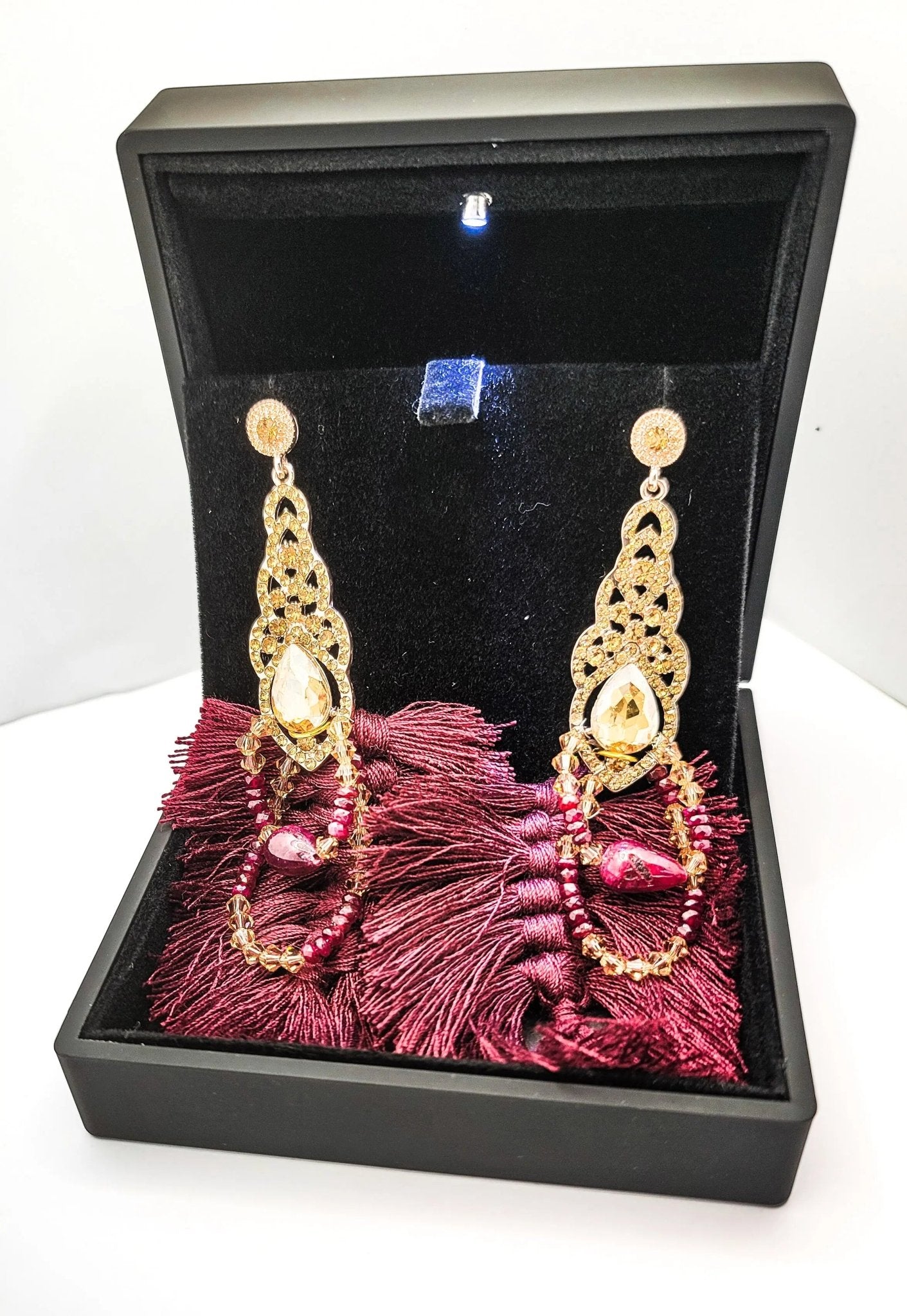 Ruby and Amber Swarovski Crystals