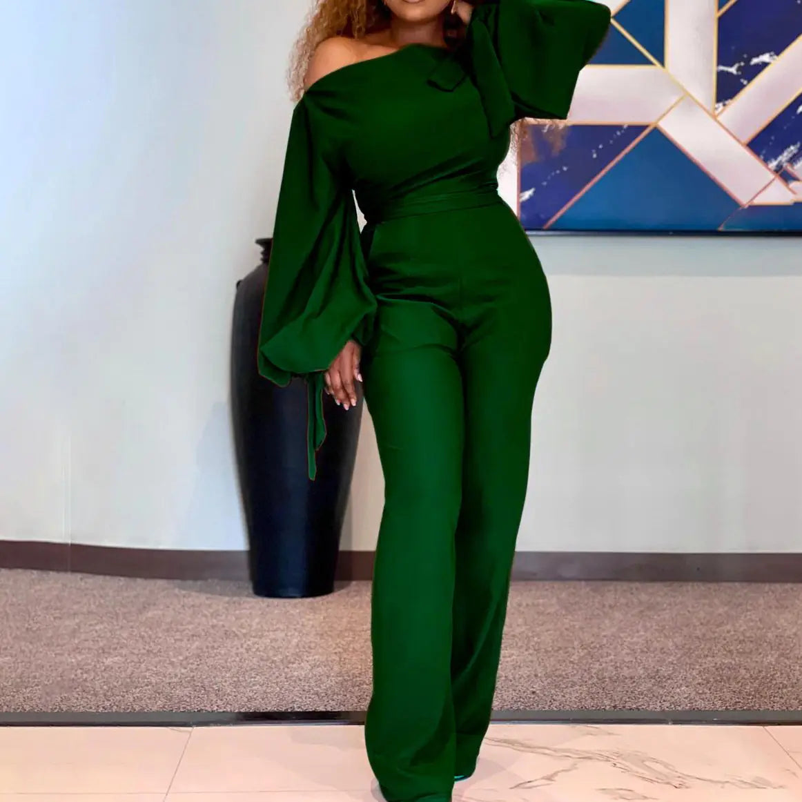 Plus Size High Waist Wide Leg African Jumpsuit
