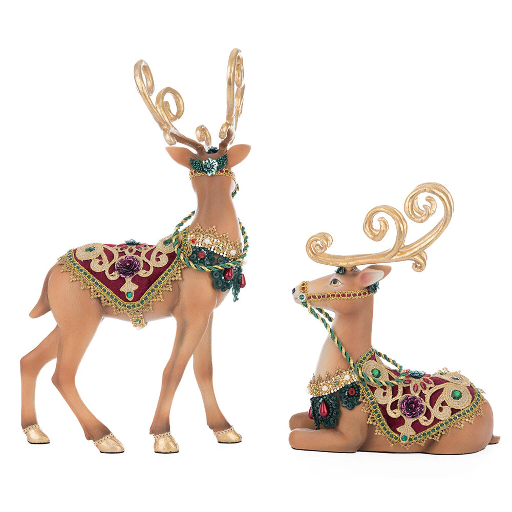 Winter Balsam and Berry Deer Assortment of 2 by Katherine's Collection