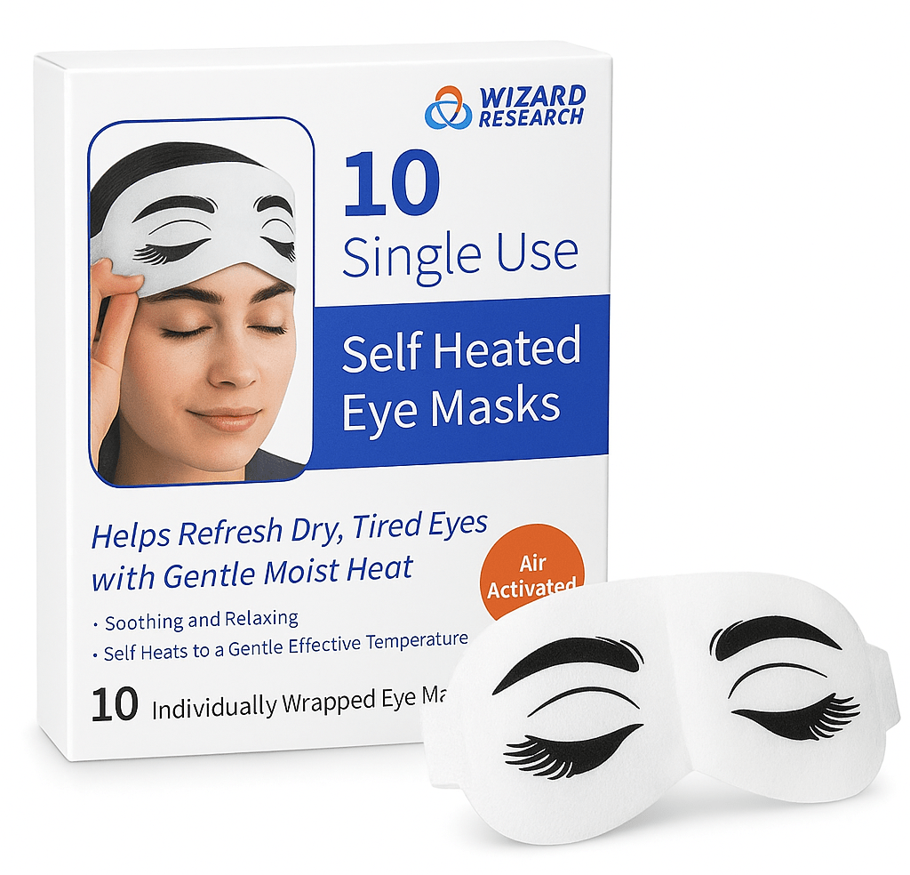 Heated Eye Masks Single Use - 10 Pack by Wizard Research