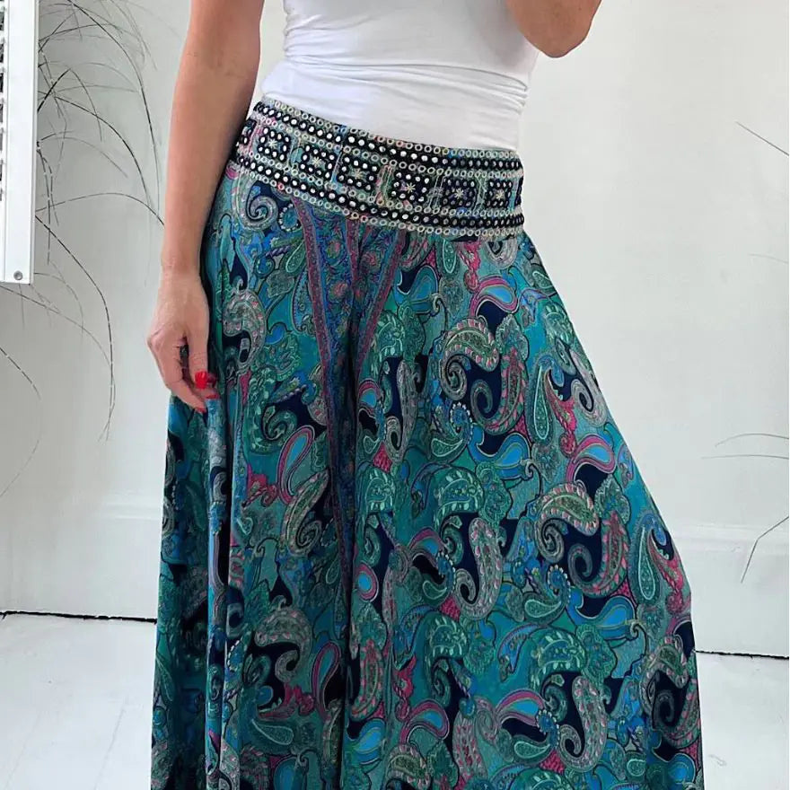 Loose Flowy Casual Midi Skirt for Women