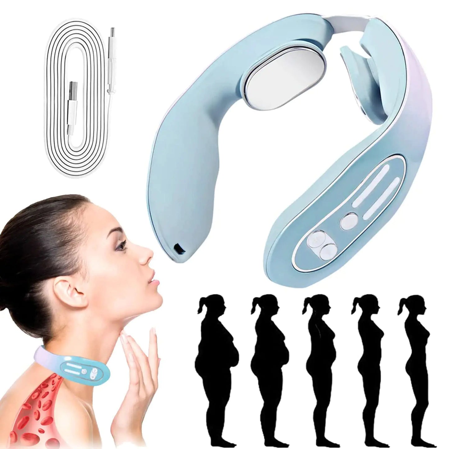 Nobuo EMS Neck Acupoints Limpidity Massager Device