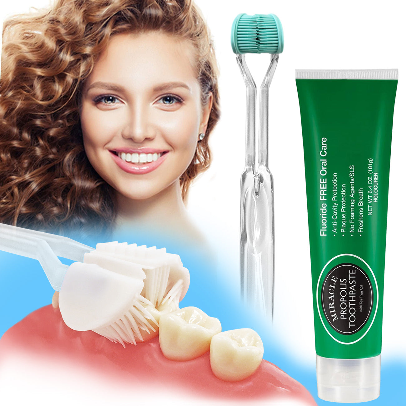 Miracle Propolis Toothpaste w/ Tea Tree Oil, Natural, No Fluoride FREE Shipping