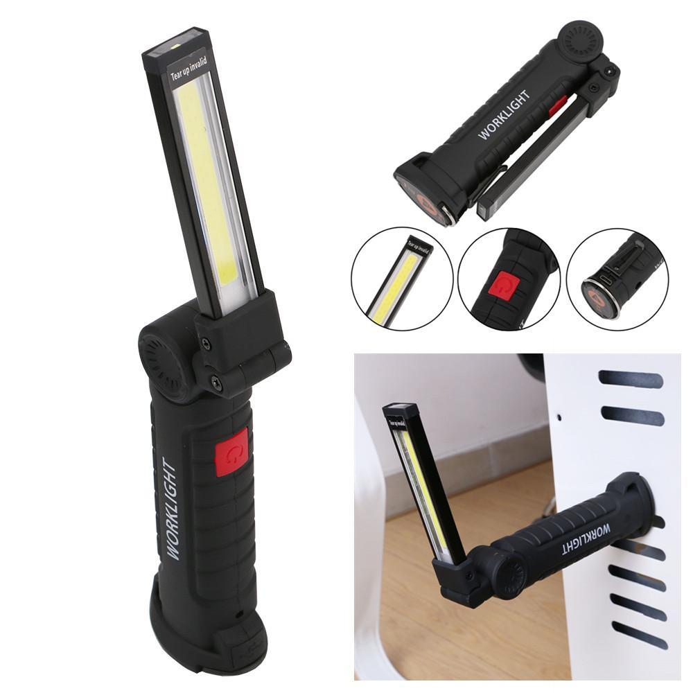 Foldable Flexible Hand Torch Work Light Magnetic Inspection Lamp COB LED Flashlight  Built in Battery USB Charging Port