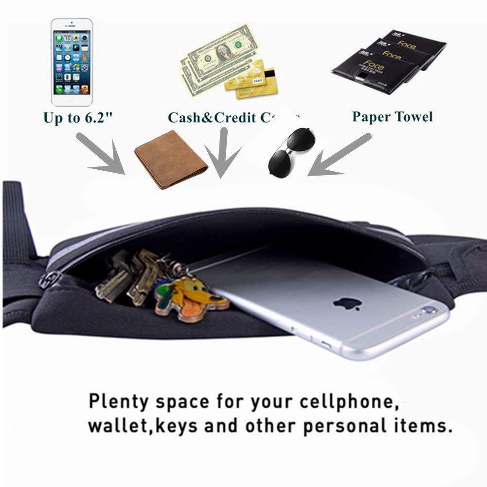 JupiterGear Sports Running Belt and Travel Fanny Pack for Jogging, Cycling and Outdoors with Water Resistant Pockets