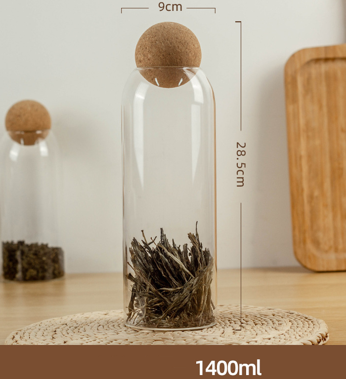 Food Storage Glass Jar with Wood Lid Ball Clear