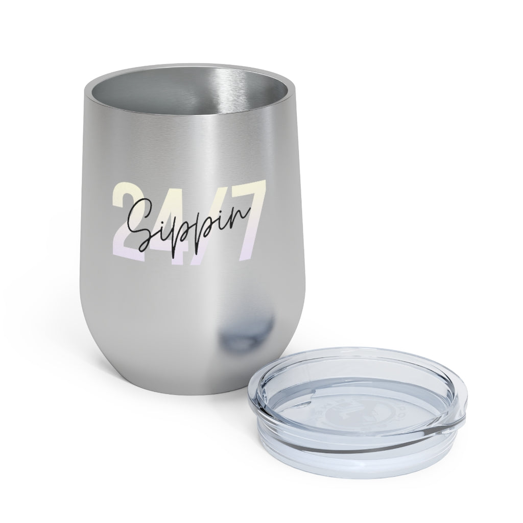 Sippin Insulated Wine Tumbler 12oz for Hot or Cold Liquid