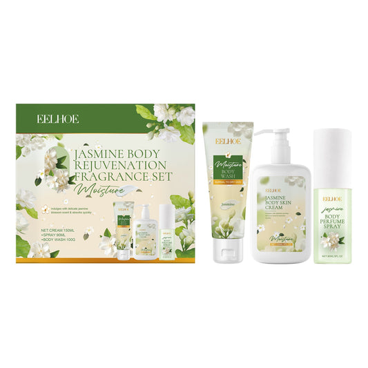 Jasmine Body Care Set Gently Cleanses And Moisturizes Body Skin Jasmine Light Fragrance Leaves Fragrance For Body