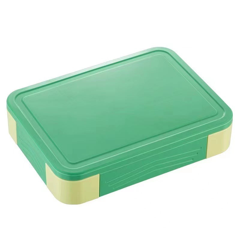 Japanese style simple portable microwaveable double layer partition lunch box