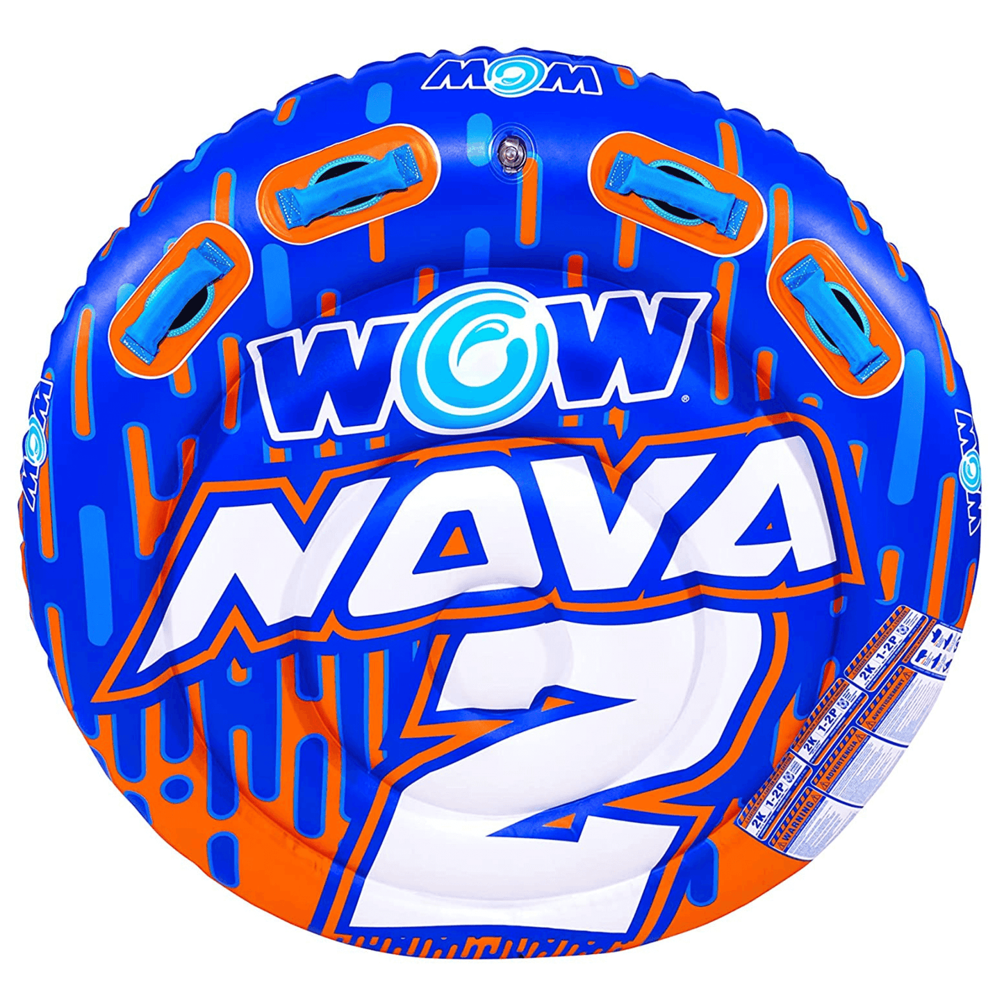 WOW Watersports Nova 2 Person Towable Deck Tube with Foam Handles
