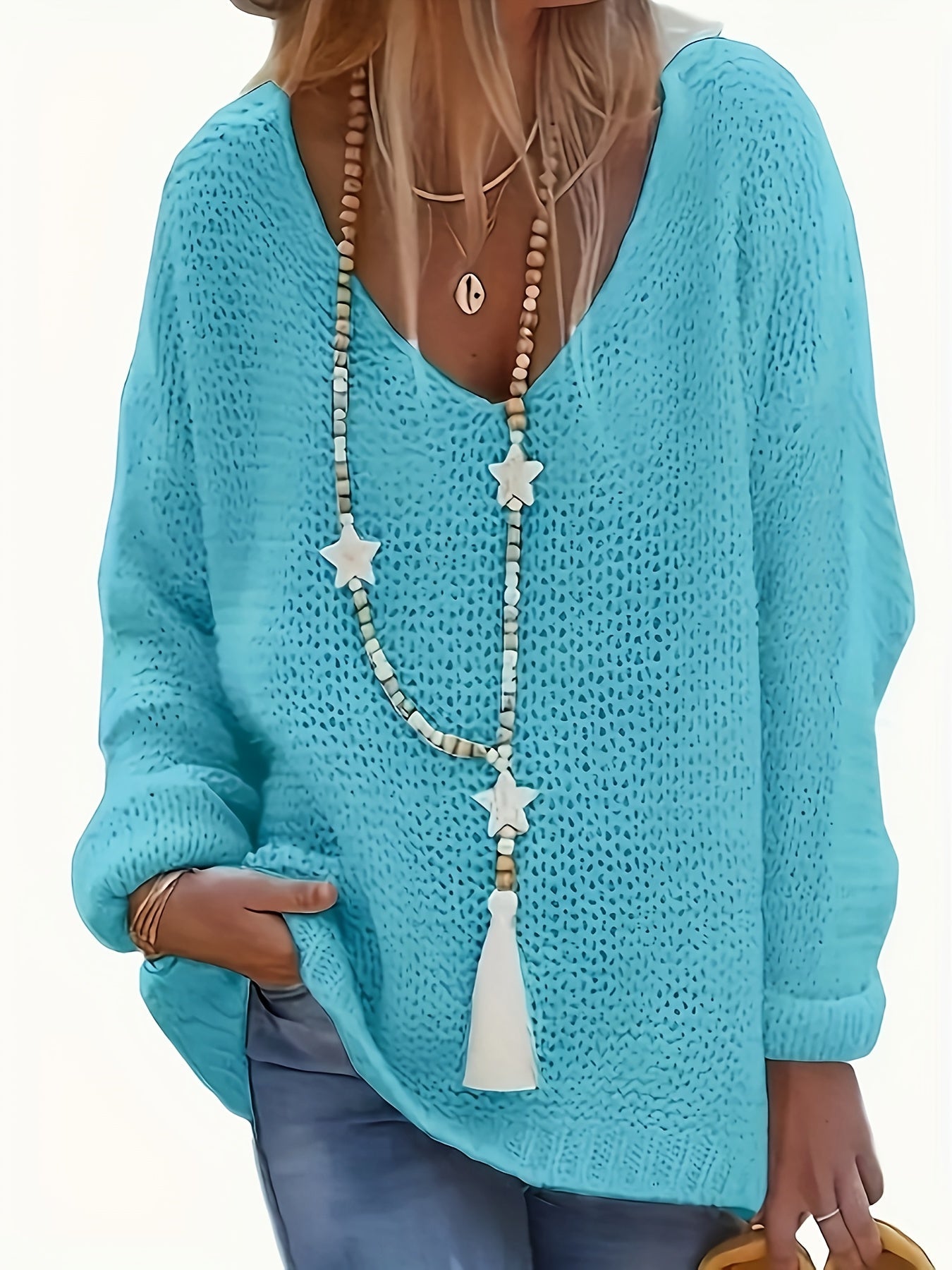 Cozy V-neck Long Sleeve Casual Sweater