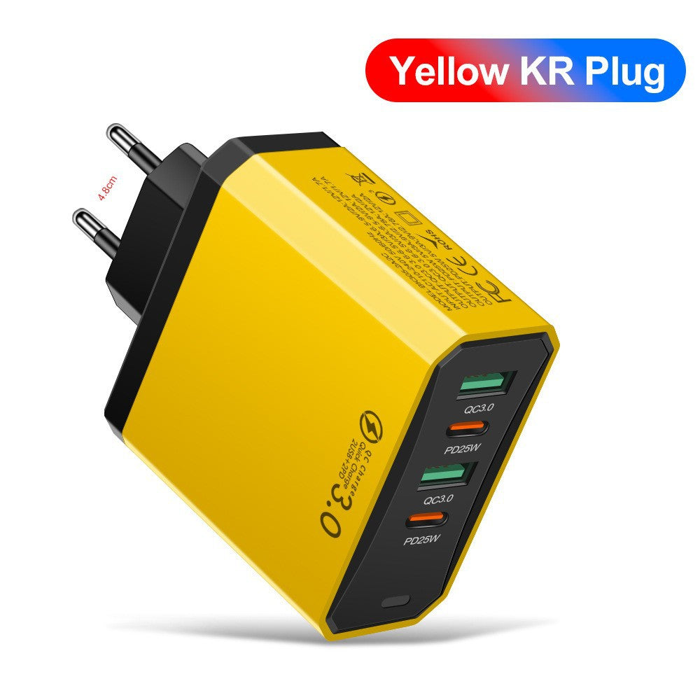 Four in one 2USB+2PD mobile phone charger, tablet plug, European, American and British standard super fast charging
