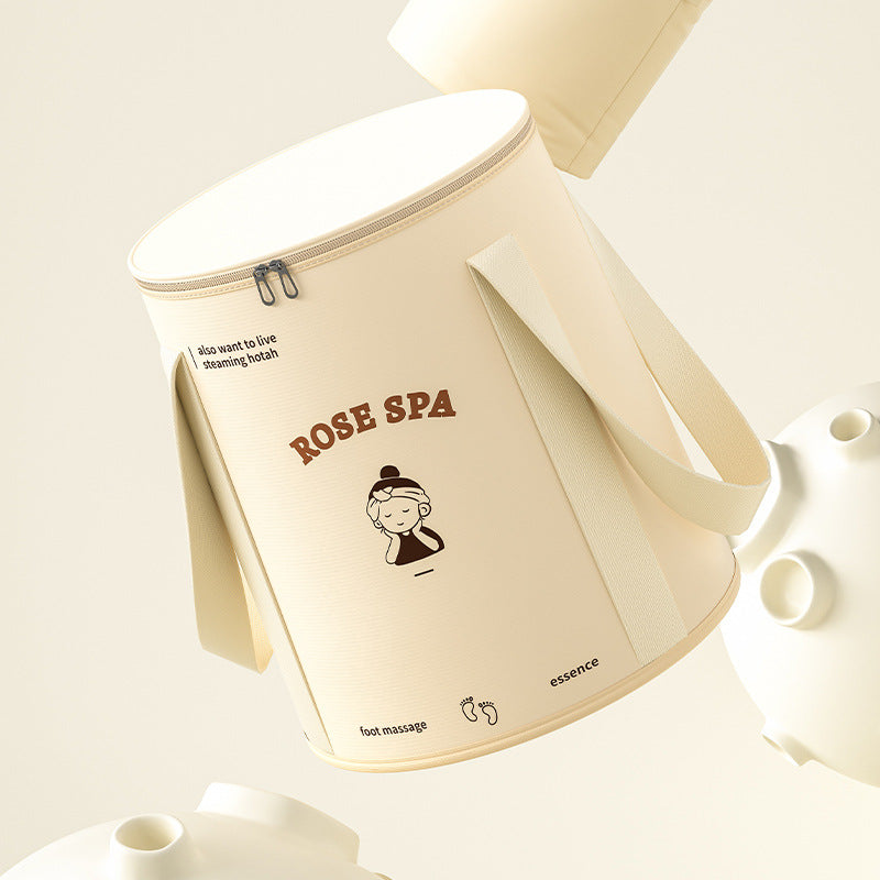 Foldable foot bath bag foot bath basin deep barrel over calf dormitory fumigation foot bath barrel household portable foot bath