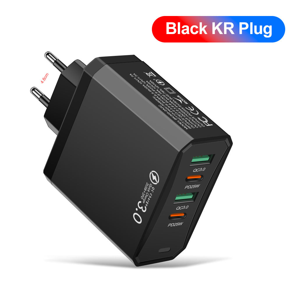Four in one 2USB+2PD mobile phone charger, tablet plug, European, American and British standard super fast charging
