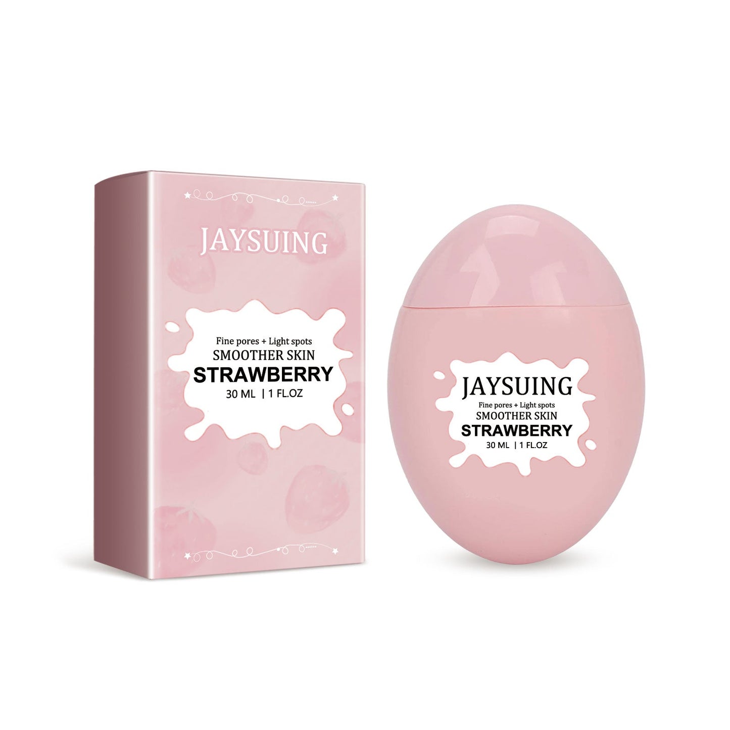 JAYSUING Strawberry Bha Pore-Smooth Face Serum, Carry Bright Color Of Skin To Improve Dark Heavy Fine Pores Hydrating Essence