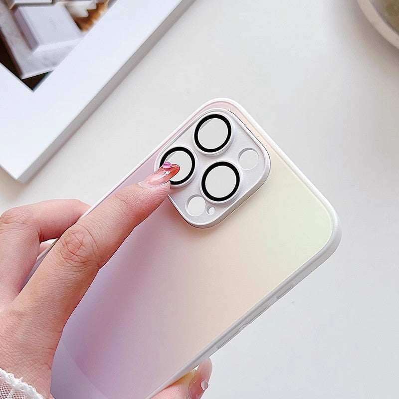 IPhone15 phone case gradient color matte suitable for Apple 14pro with lens film 13 anti drop protective cover