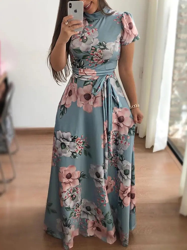 Women's Floral Print Short Sleeve Dress
