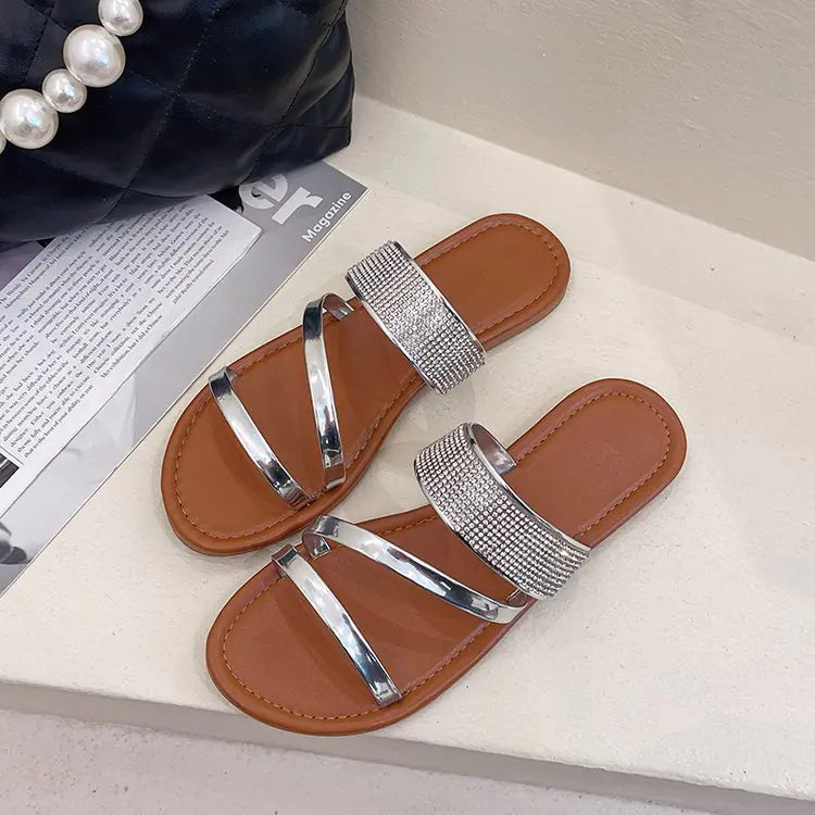 Bright Diamond Women's Flat Sandals and Slippers