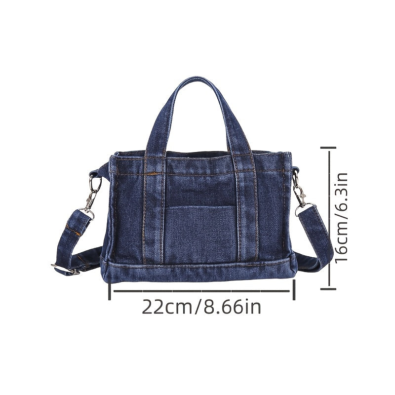 Chic Vintage Blue Crossbody Lightweight Zippered Style