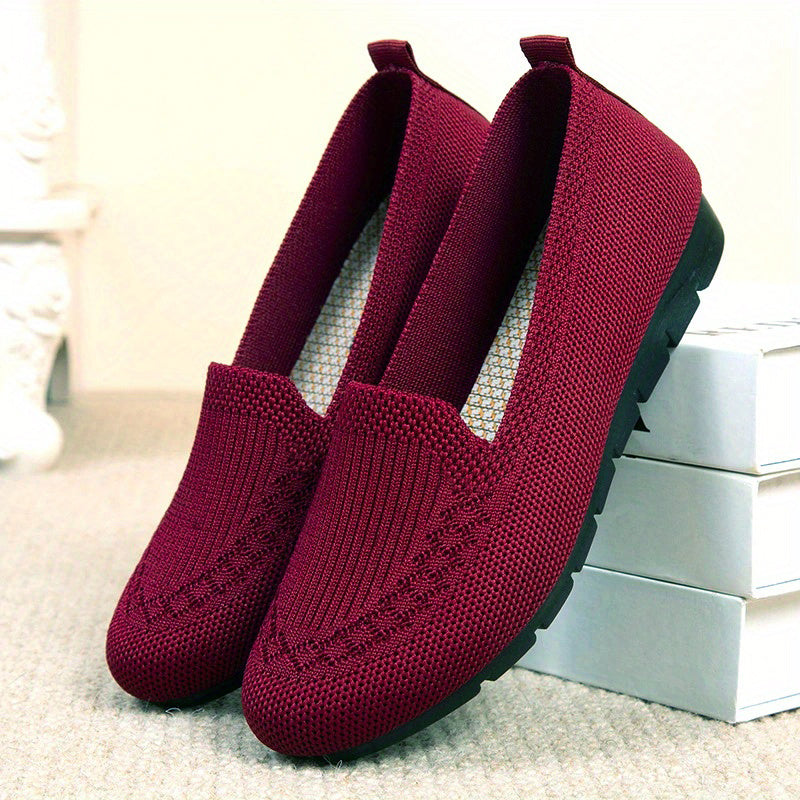 Women's Comfy Solid Color Knit Loafers