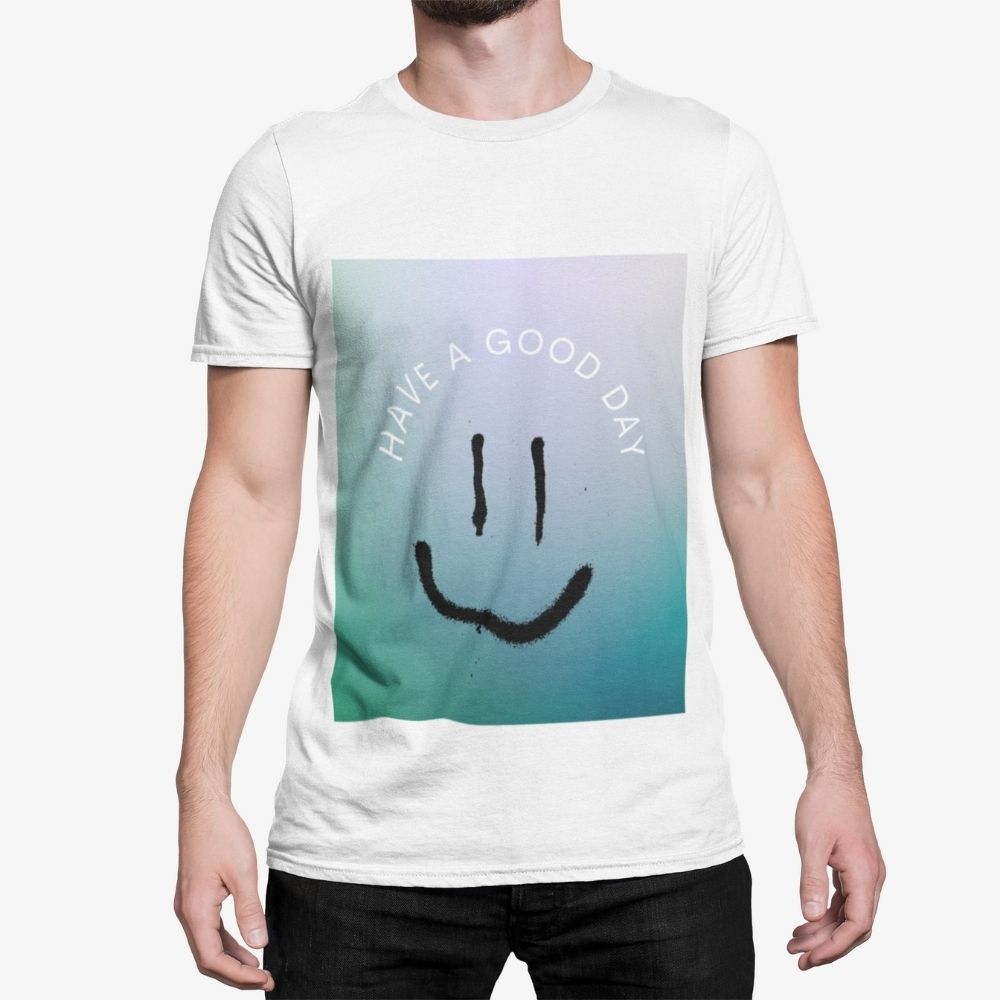 Mens Have a Good Day Happy Face Logo T-Shirt