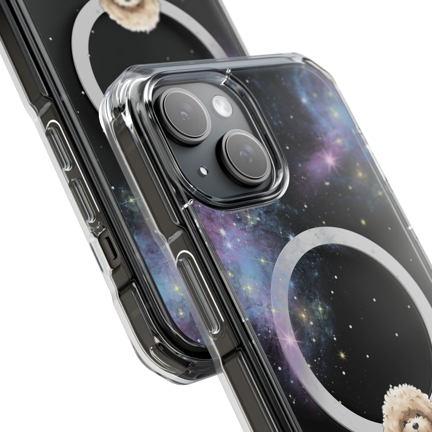 Starry Fluff's - Pookie the Poodle in Space Magnetic Clear Case for iPhone Series