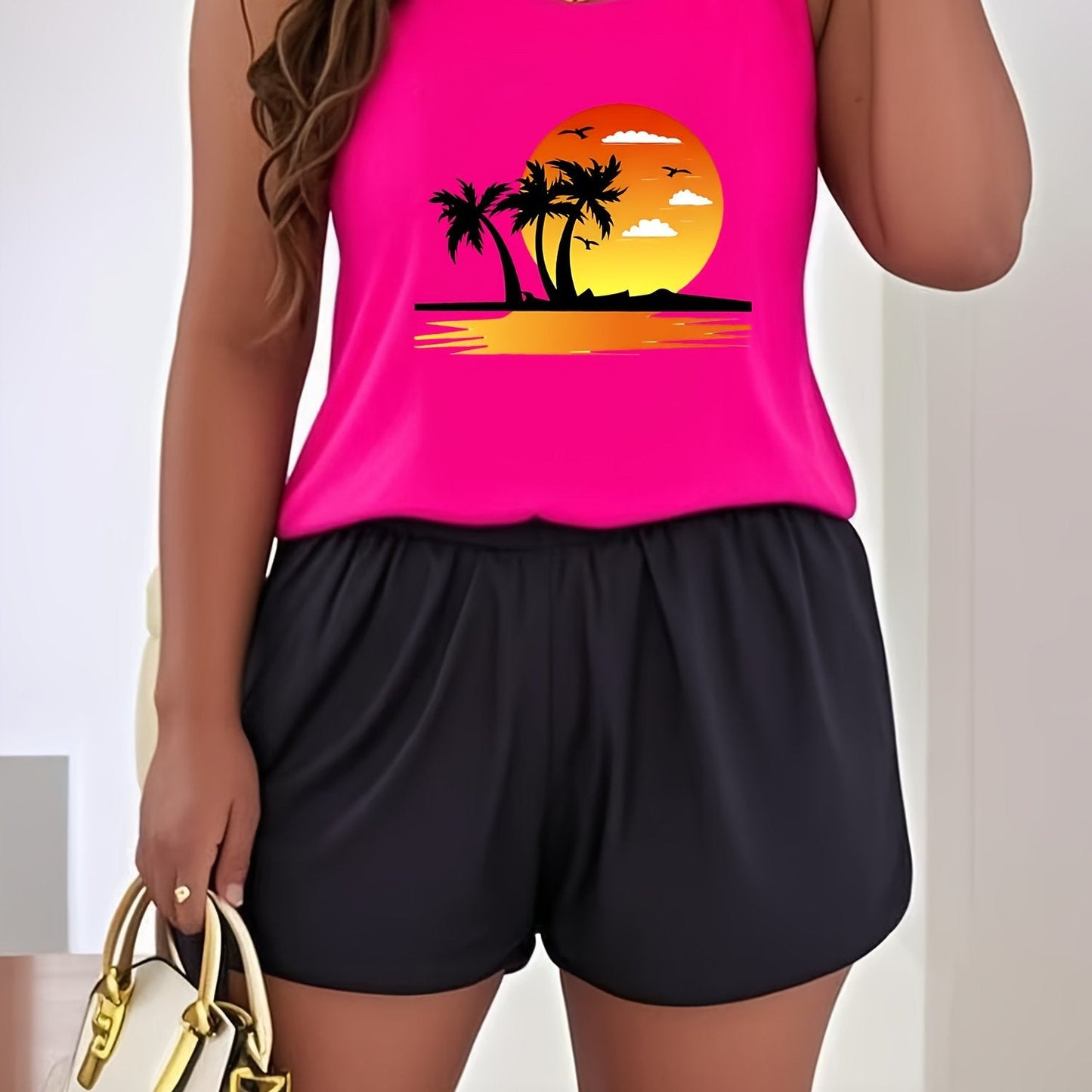 Sunset Beach Plus Size Summer Outfit Set