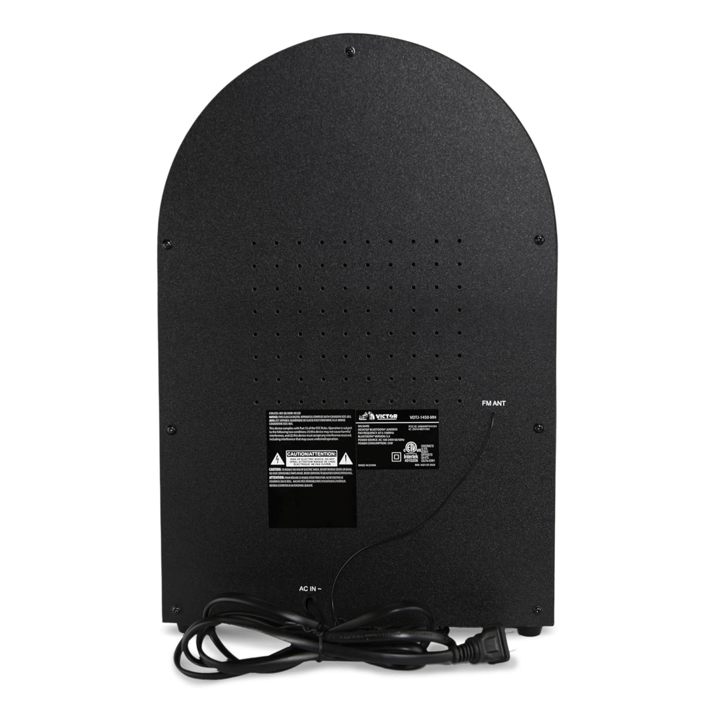 Victor Wilshire Bluetooth Jukebox with Multicolor LED Lighting and FM Radio